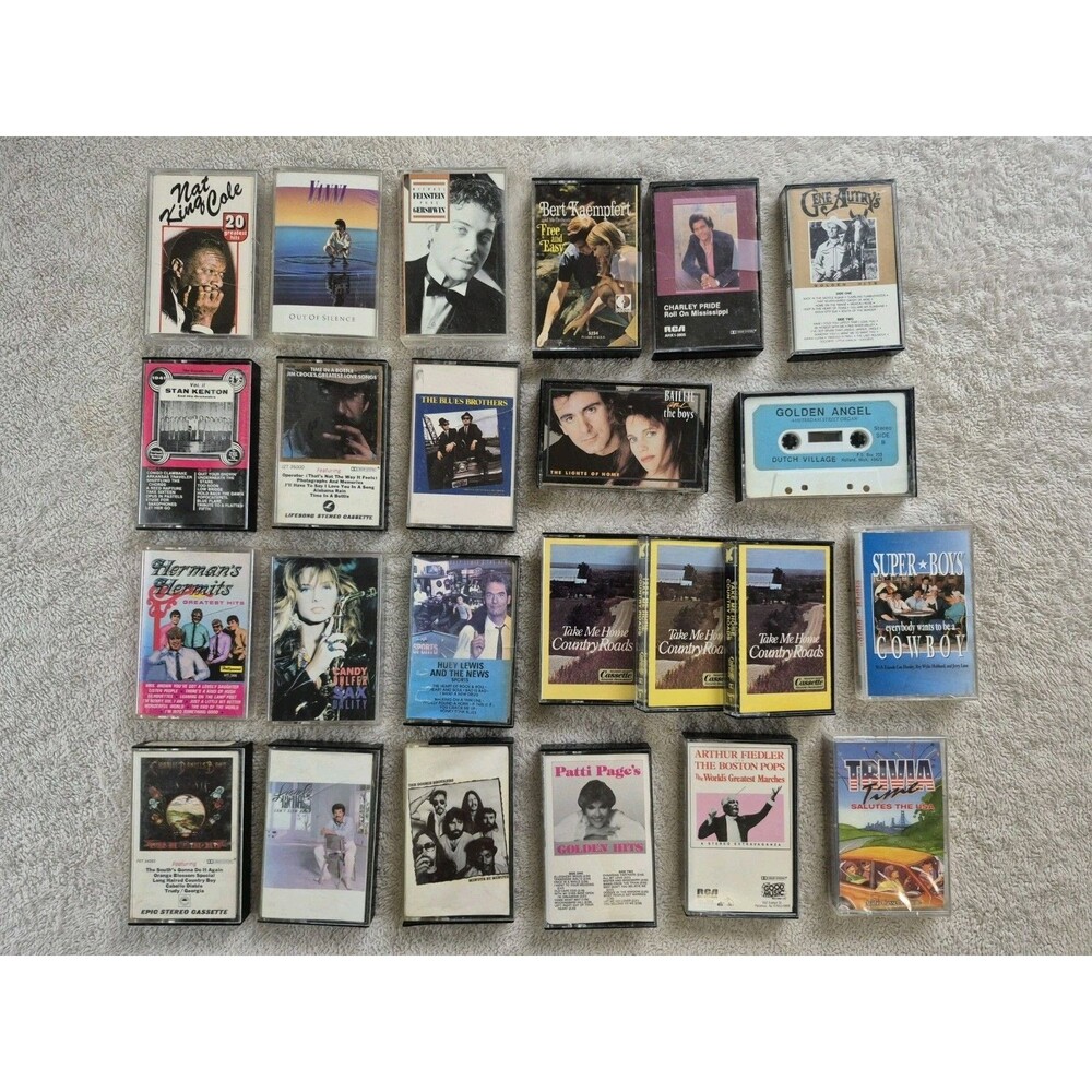 Vintage Cassette Tape Lot Doobie Brothers Blues Brothers Huey Lewis Country Rock
